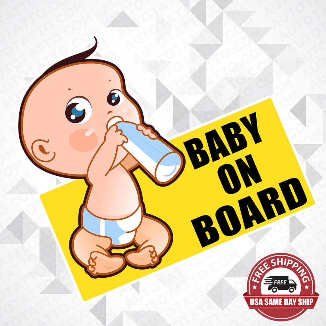 Cute Baby on Board Sticker Decal Kid in Car Van Truck Liftgate Etsy