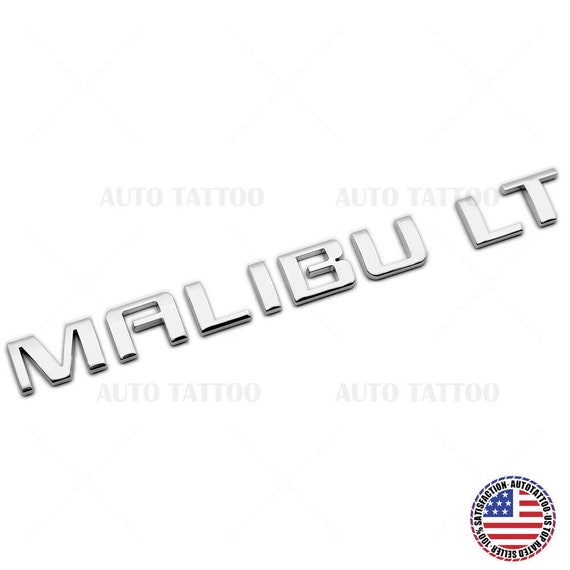 thumbnail image 2 of Chevrolet Malibu Rear Trunk Emblem – Chrome Nameplate Badge 5x3/4, OEM Style 2 of 6