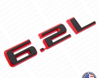 Chevy Silverado 6.2L Redline Hood Letter Logo Emblem Badge Z71 Blalck & Red