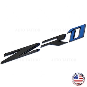 For Chevy Corvette ZR1 Hood Rear Bumper Nameplate Logo Sport Emblem Black Blue