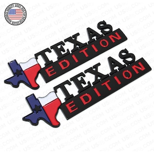 2pcs 3D TEXAS Edition Car Truck Door Fender Logo Emblem Badge For Chevy GM GMC