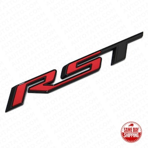 19-21 OEM Chevy Silverado Tailgate RST Letter Logo Emblem Badge 4x4 Black Red