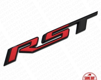 19-21 OEM Chevy Silverado Tailgate RST Letter Logo Emblem Badge 4x4 Black Red