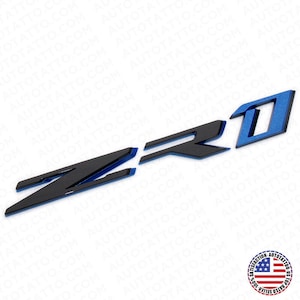Chevy Corvette ZR1 Hood Rear Bumper Nameplate Logo Sport Emblem Black Blue