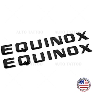 2x Chevy Equinox Front Door Nameplate Letter Logo Badge Emblem Sport Gloss Black