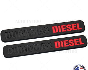 2x 01-21 Chevy GMC Duramax Diesel Door Hood Fender Tailgate Letter Logo Emblem