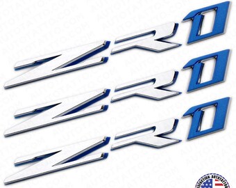 AutoTattoo 3x Camaro ZL1 Nameplate Logo Emblem Set, Chrome Red, For Hood & Rear Bumper, Self-Adhesive OEM 84046847