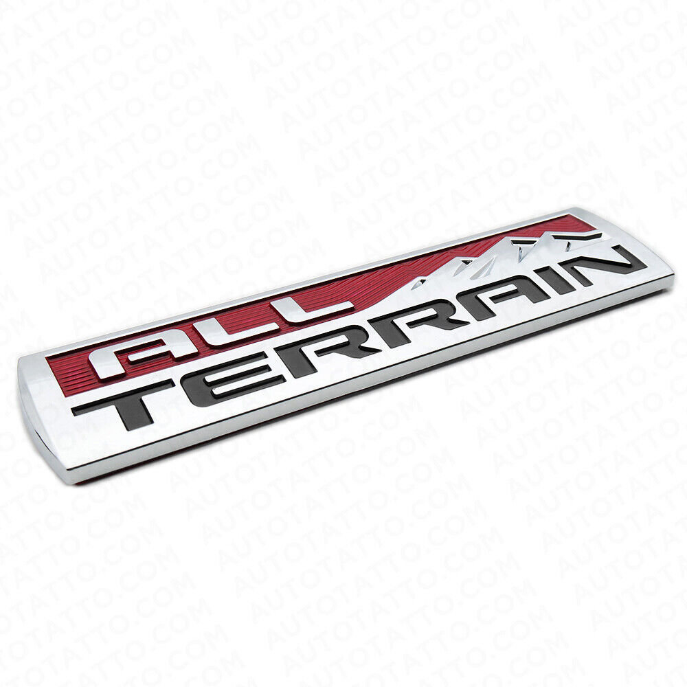 Black Red All Terrain Rear Tailgate Nameplate Emblem Badge For Chevy GMC – OEM ABS, Direct Fit