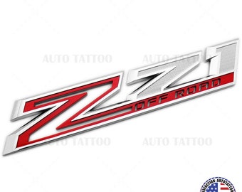 Chevy 19-21 Silverado Z71 Off Road Fender Letter Logo Emblem Badge Chrome Red