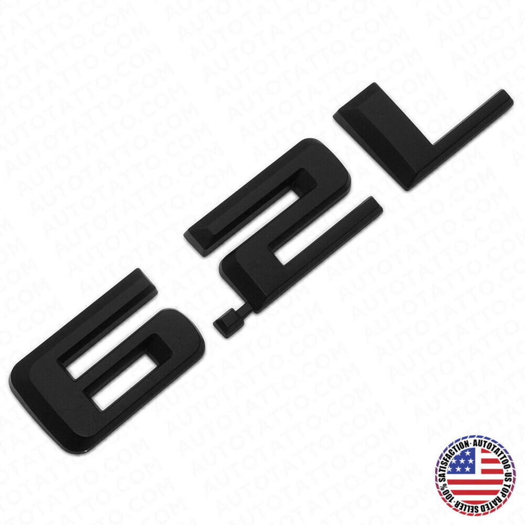 19-22 Matte Black Chevy Silverado 1500 6.2L Hood Letter Emblem Badge ...