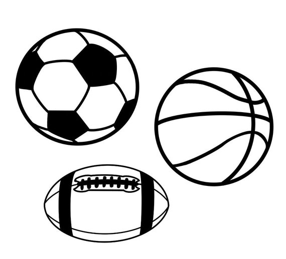 Basketball Football and Soccer Ball Decal Etsy