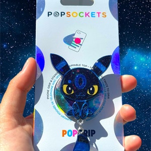 PREORDER Shiny Blue Umbre Poke Inspired glitter sparkly holographic  Handmade Resin Custom Popsocket Grip Phone Accessory