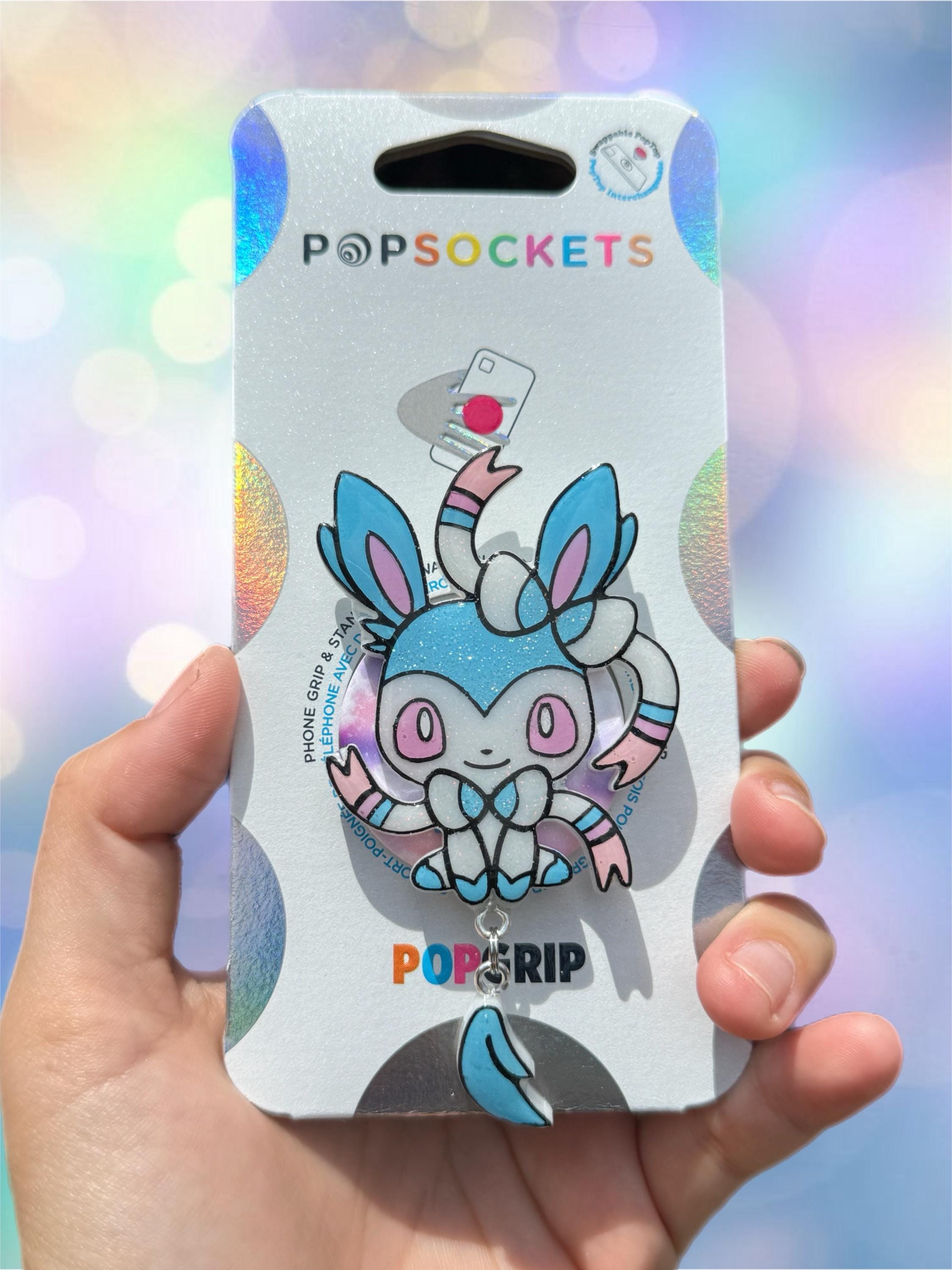 PREORDER Shiny blue Sylv Pokemon Inspired glitter sparkly Handmade  Stethoscope buddy charm Popsocket Grip Phone Accessory