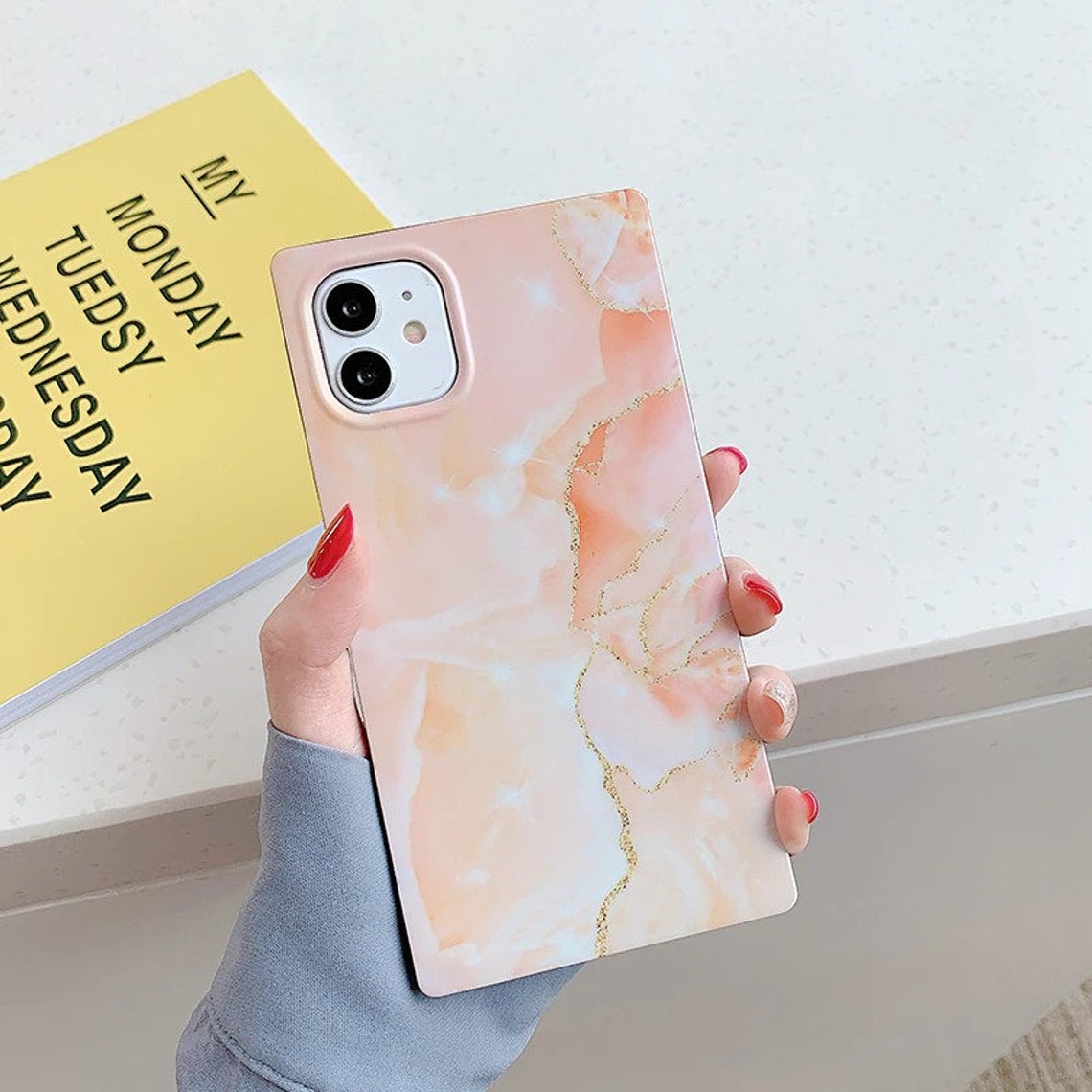 Custom Phone Cases Square Marble Phone Cases on For iPhone 11 Etsy