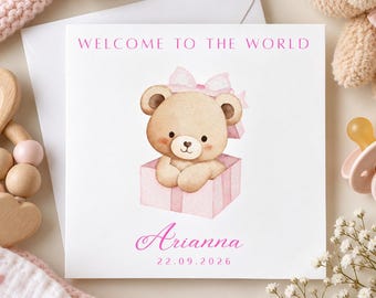 Personalised New Baby Card | White Card | Welcome To the World