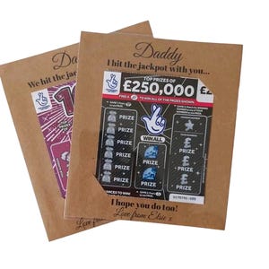 Personalised Father's Day Scratch Card Holder | Hit The Jackpot With You Gift Holder | Father's Day Gift