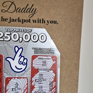 Personalised Father's Day Scratch Card Holder | Hit The Jackpot With You Gift Holder | Father's Day Gift image 9