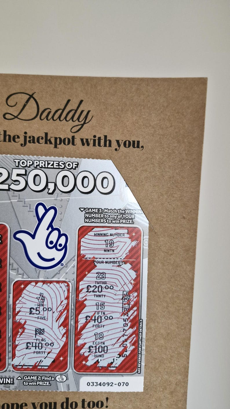 Personalised Father's Day Scratch Card Holder | Hit The Jackpot With You Gift Holder | Father's Day Gift image 9