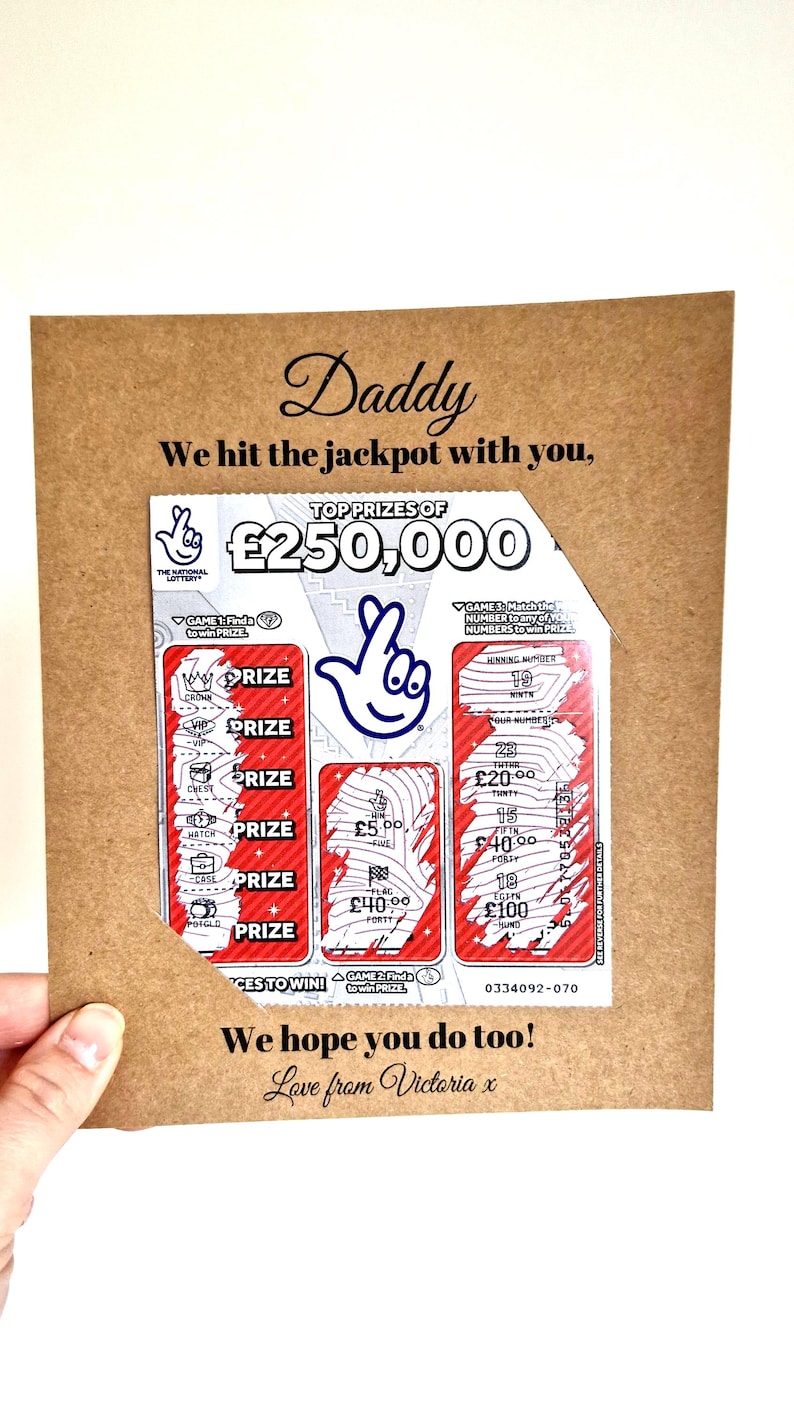 Personalised Father's Day Scratch Card Holder | Hit The Jackpot With You Gift Holder | Father's Day Gift image 8