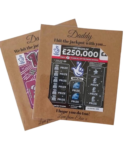 Personalised Father's Day Scratch Card Holder | Hit The Jackpot With You Gift Holder | Father's Day Gift