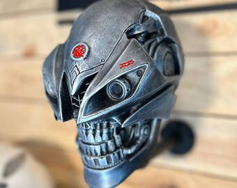 Sportbike Skull Helmet Holder Wall Mount, Cyberpunk Motorcycle Helmet Rack, Biker Gear Hanger, Moto Garage Decor, Gift for Motorcycle Rider
