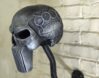 1 caveira com dentes longos, suporte para capacete de motocicleta, suporte para capacete, presente exclusivo para pai, dia dos pais