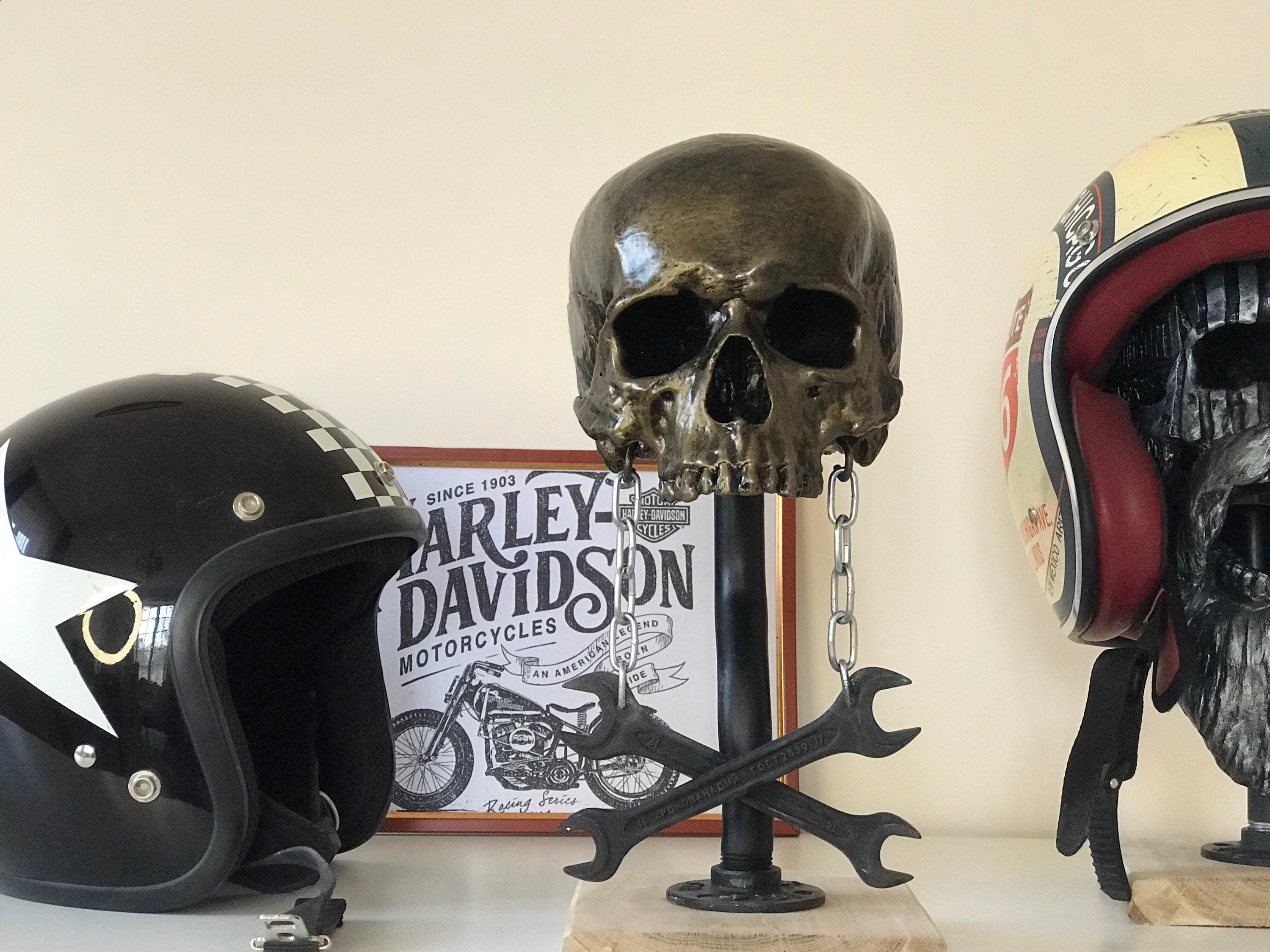 Casque de crâne de moto Support de casque mural Support de chapeau pour  manteaux Chapeaux de moto