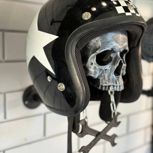 helmet rack, motorcycle helmet skull stand, hat hangar, helmet holder