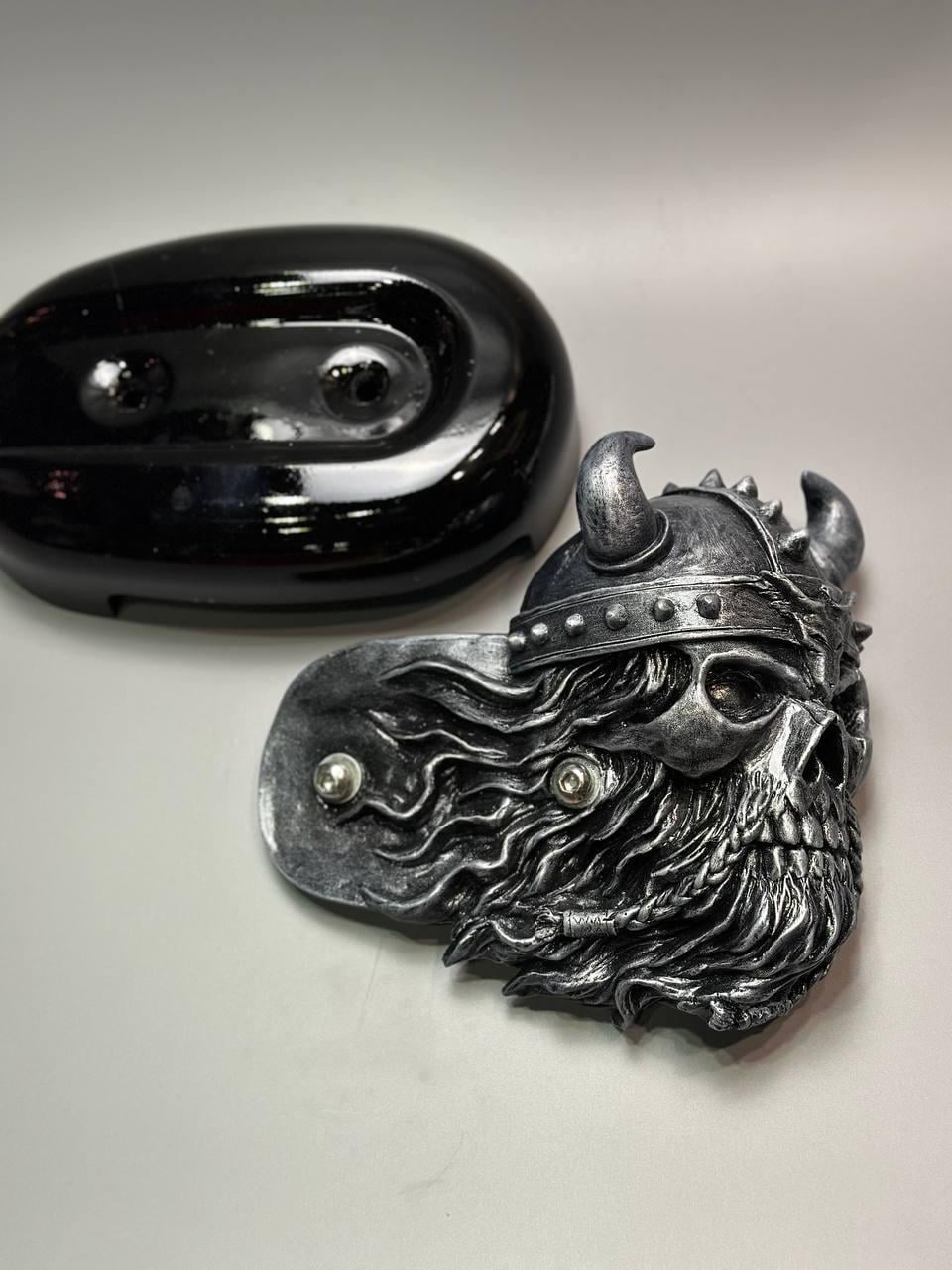 Handmade Viking Skull Air Filter Cover: Harley Davidson Sportster