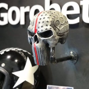 Skull Helmet Rack: Motorcycle Helmet Holder with Teeth