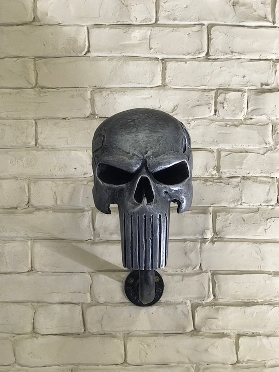 Skull With Long Teeth Motorcycle Helmet Stand Skull Helmet Rack