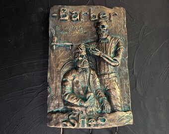 Funny Barbershop Key Holder, Barber Skull Wall Art Sign