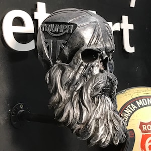 Motorrad Helmhalter, Schädel Helmhalter, Triumph Motorrad, Vatertag