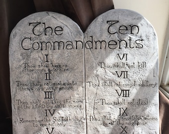 10 Commandments wall art, religion biblican story, ten Commandments Moses Showing the Tables ancient tablets God Christians Bible