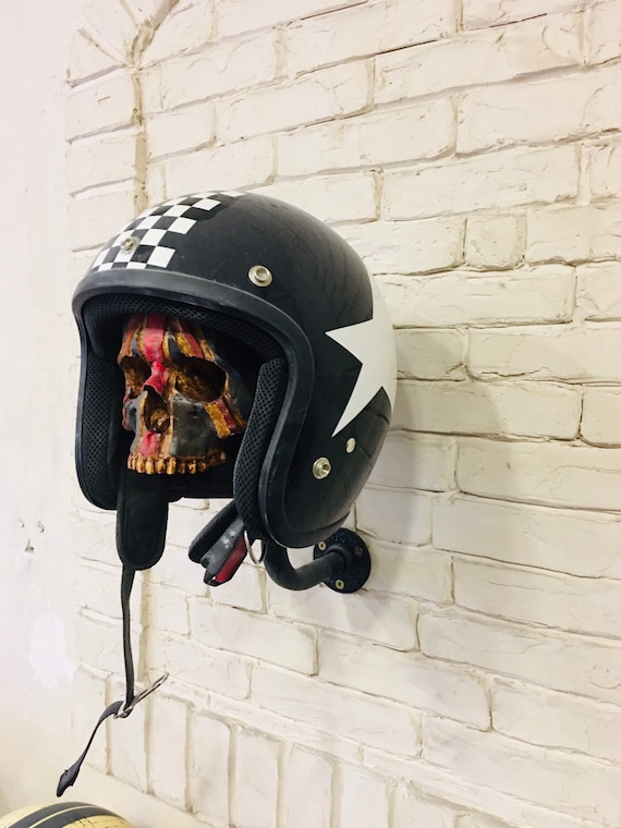 Support d'affichage mural pour casque de moto, support de casque de vélo  avec double crochet