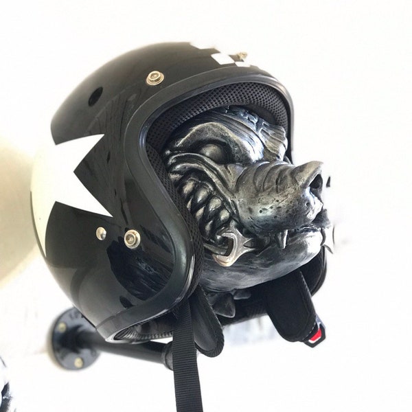 Pit Bull Helmet Holder, helmet organizer, birthday gift for biker