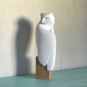 Eagle owl sculpture, 3d owl for home, minimalist design