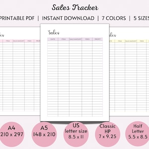 Printable Sales Tracker,sales tracking,sales page,sales spreadsheet,inventory sales,sales log,business sales,sales planner,income tracker
