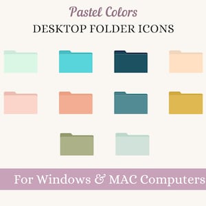 Cute Desktop Folder Icons For Mac & Windows, Aesthetic Desktop Organizer, Neutral Folder Icons, Desktop Icons, Desktop Organizer, Colorful