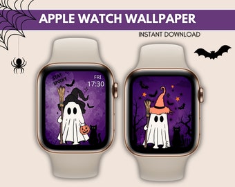 Halloween Apple Watch Wallpaper, Chost Smartwatch Wallpaper, Apple Watch Face, Spooky Wallpaper,Apple Watch Background for Halloween,Digital