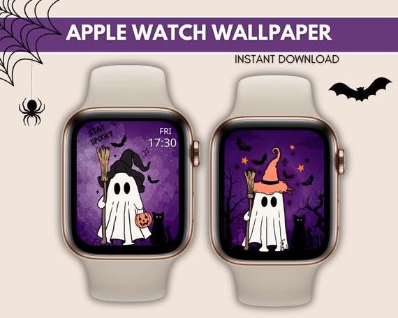 Halloween Apple Watch Wallpaper, Chost Smartwatch Wallpaper, Apple Watch Face, Spooky Wallpaper,Apple Watch Background for Halloween,Digital