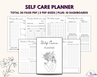 Self Care Planner, Self Care Journal, Gratitude Journal,Self Care Journal & Wellness Planner,Printable Self Care Tracker,Self Care Checklist