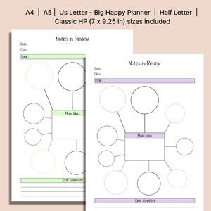 Notes Template, Note Writing Template, Brain Dump Printable, Brainstorm ...