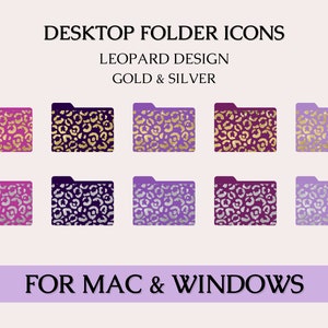 Leopard Desktop Folders Icons,Desktop folder icons,Desktop Icons,Folder Icons,Aesthetic Desktop Icons,Mac Windows folder icons,Metalic icons