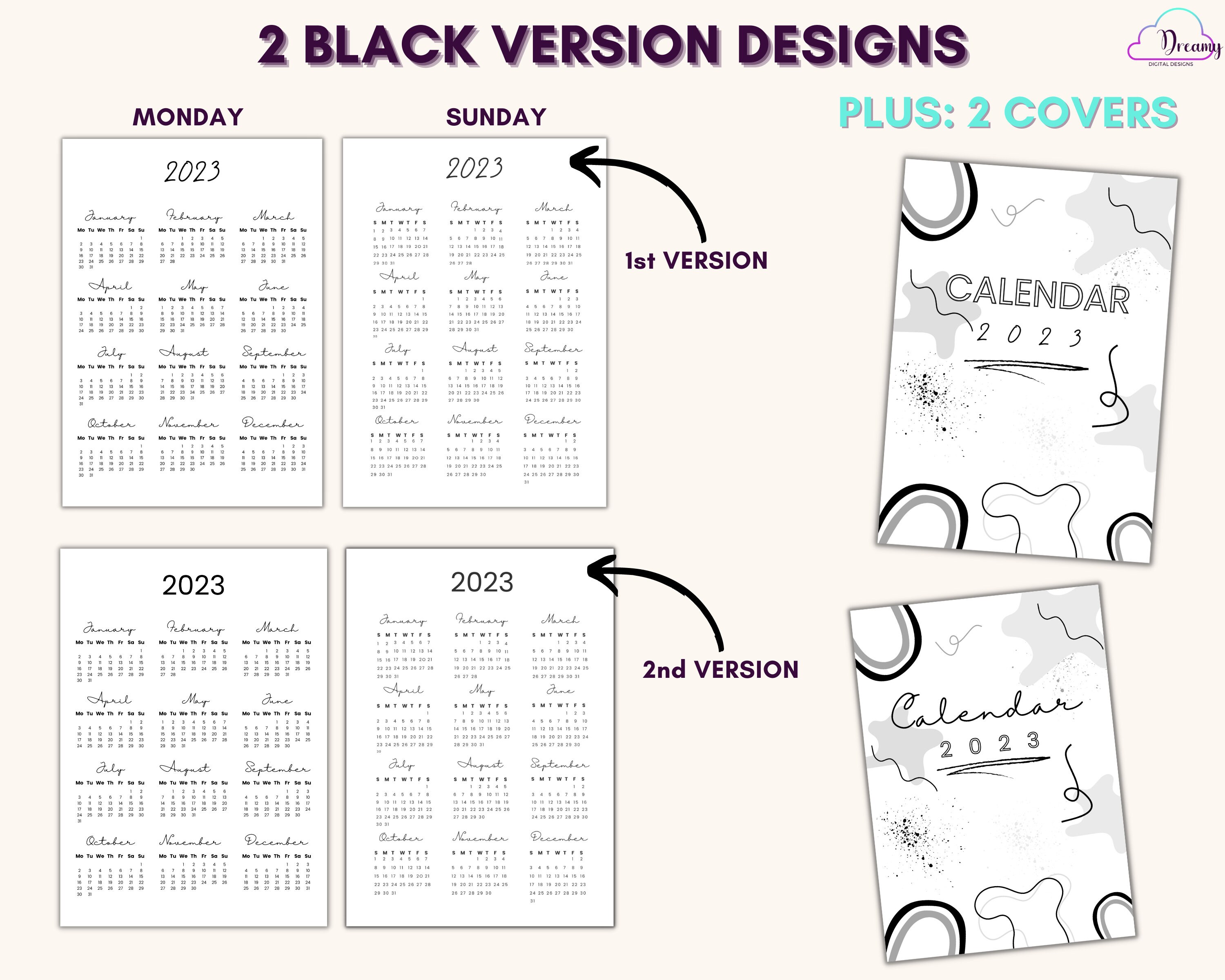 2023 Planner 2023 Calendar 2023 Calendar Printable 2023 Etsy