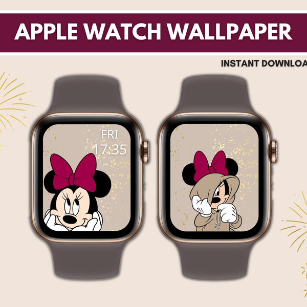 Minnie Mouse Apple Watch Wallpaper, Smartwatch Background, Apple Watch Face, iWatch Face, Minnie Mouse PNG, Apple Watch Background, iWatch