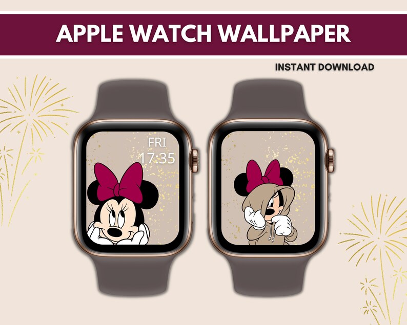 Minnie Mouse Apple Watch Wallpaper, Smartwatch Background, Apple Watch