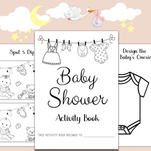 Baby Shower Kids Activity Book, Baby Girl Shower Activity Coloring Book,Baby Shower Games,Baby Shower activities for kids,Baby shower favors