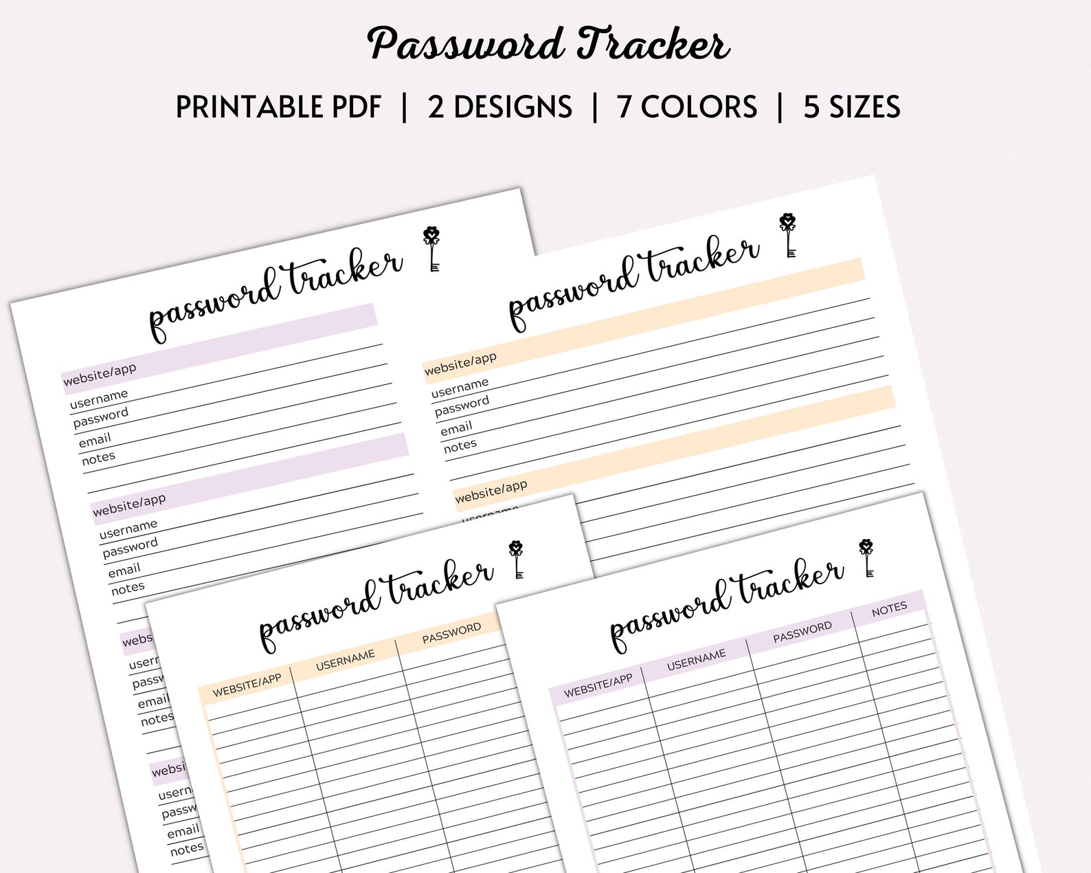 Password Tracker,password Keeper,password Organizer,pdf Printable