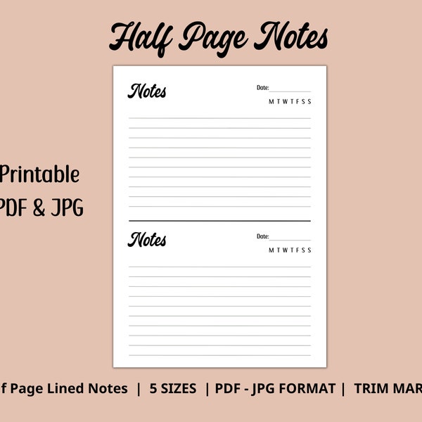 Half Page - Etsy